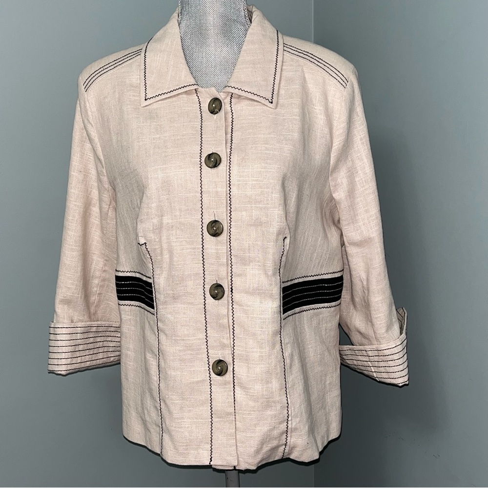 KENAR Linen Cotten blend Blazer women’s size XL office wear NWT business casual